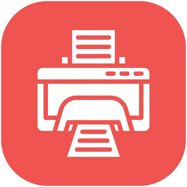 Ilustración del icono vectorial de la impresora del conjunto de iconos de negocios y oficina