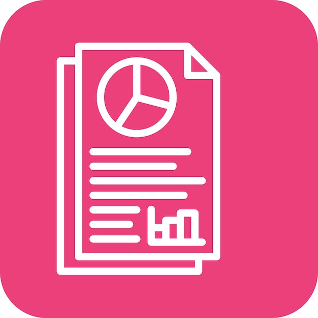 Ilustración del icono vectorial del informe anual del conjunto de iconos contables