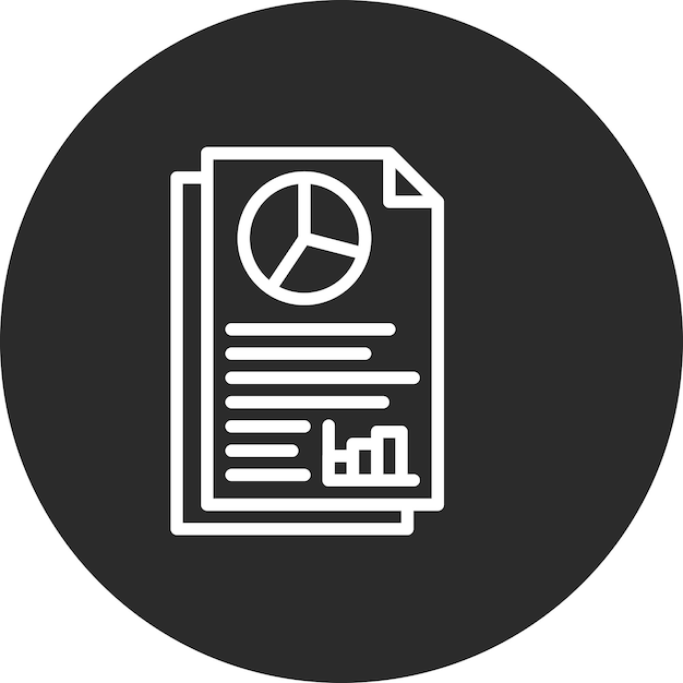 Ilustración del icono vectorial del informe anual del conjunto de iconos contables