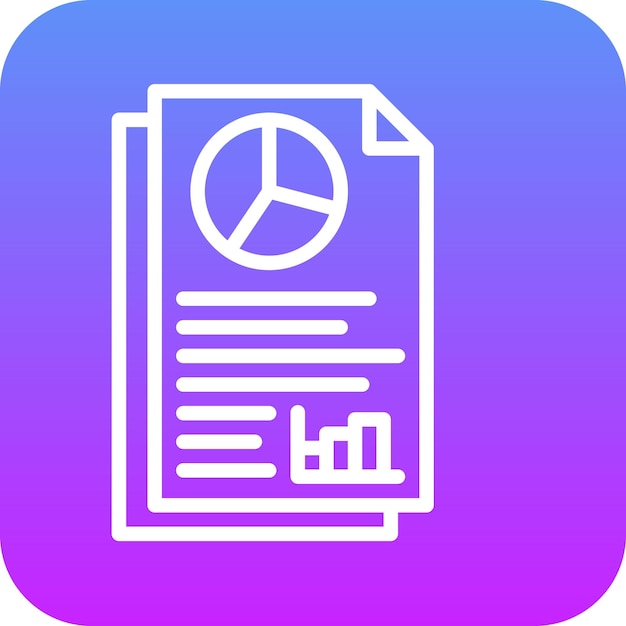 Ilustración del icono vectorial del informe anual del conjunto de iconos contables