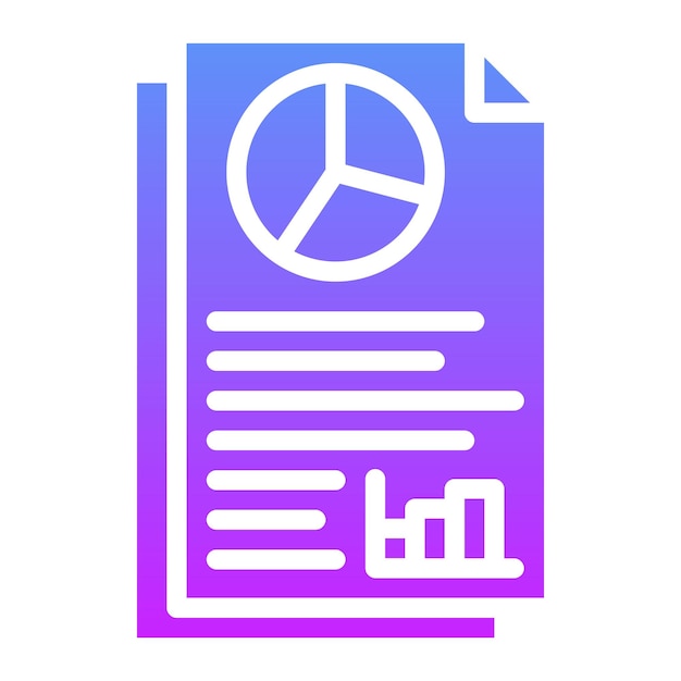Ilustración del icono vectorial del informe anual del conjunto de iconos contables