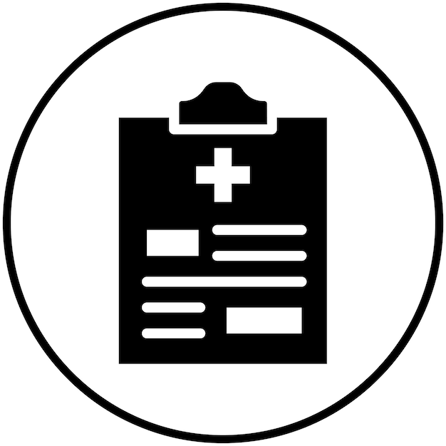 Ilustración del icono vectorial del informe médico del conjunto de iconos de control de salud