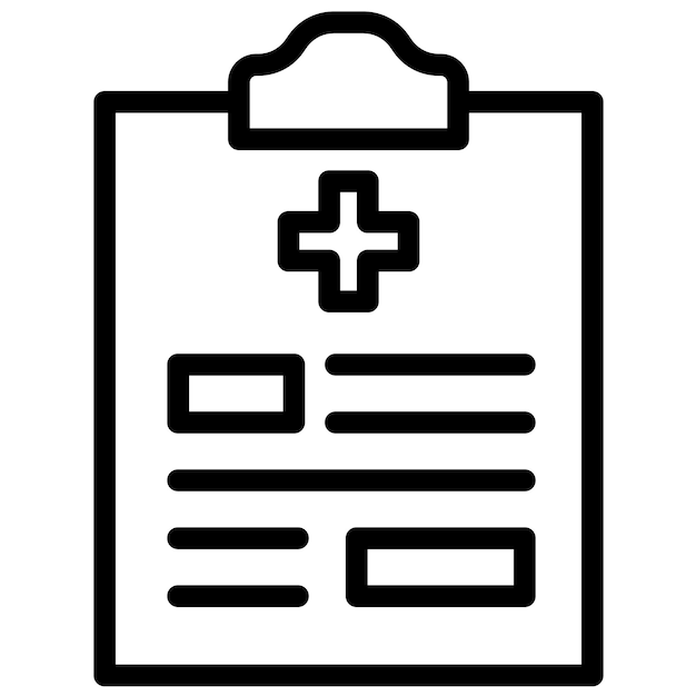 Ilustración del icono vectorial del informe médico del conjunto de iconos de control de salud