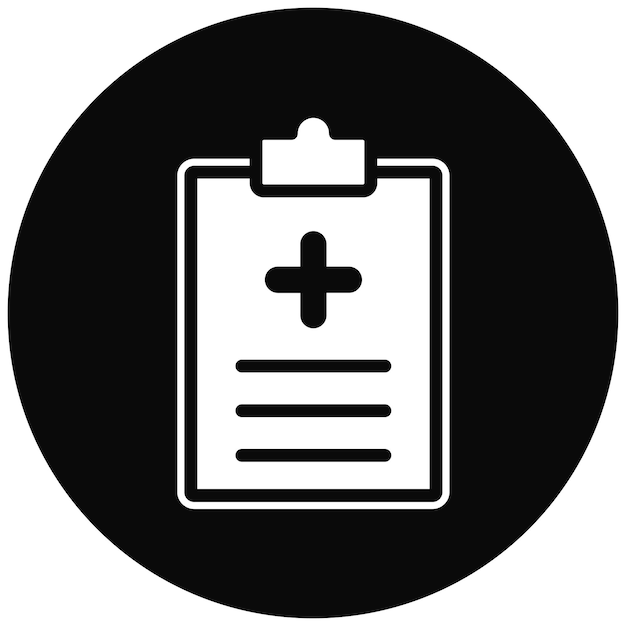 Ilustración del icono vectorial del informe médico del conjunto de iconos de la farmacia