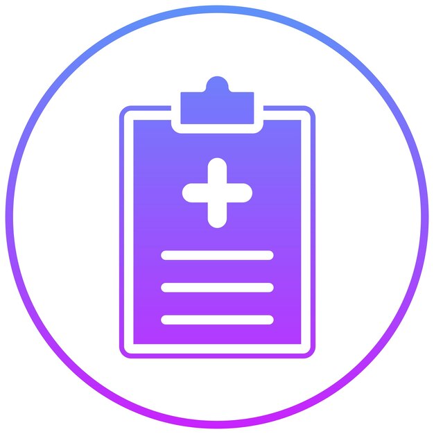 Ilustración del icono vectorial del informe médico del conjunto de iconos de la farmacia