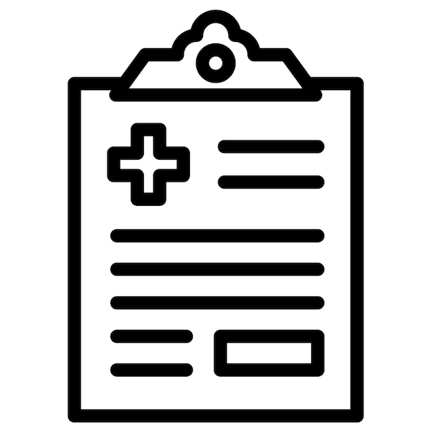 Ilustración del icono vectorial del informe médico del conjunto de iconos de Medicina I