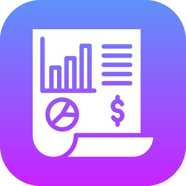 Ilustración del icono vectorial del informe de negocios del conjunto de iconos de finanzas y dinero