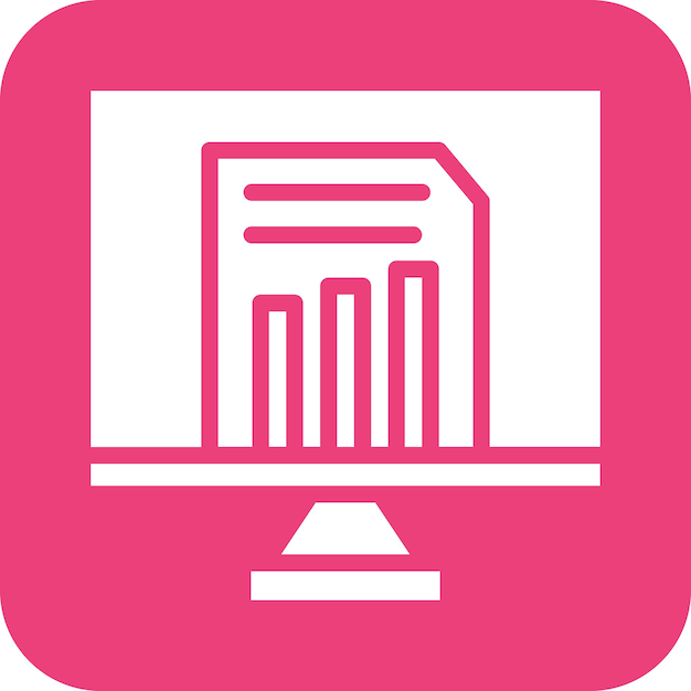 Ilustración del icono vectorial de los informes en línea del conjunto de iconos de negocios