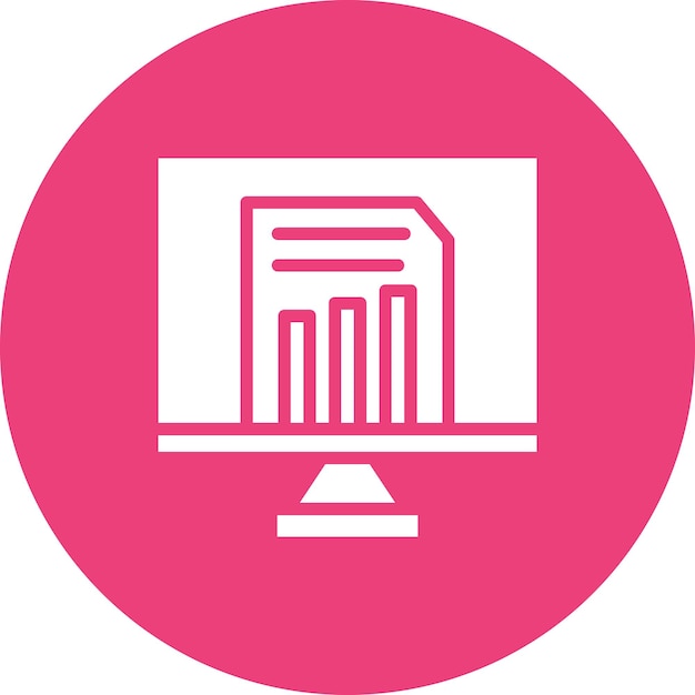Ilustración del icono vectorial de los informes en línea del conjunto de iconos de negocios