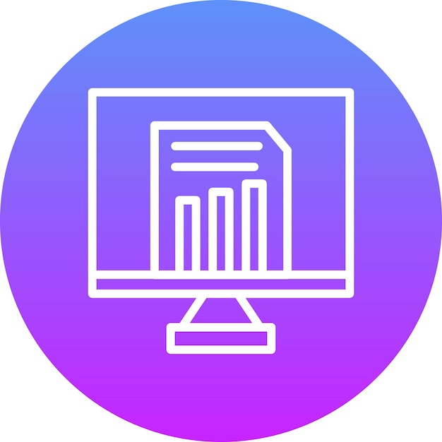 Ilustración del icono vectorial de los informes en línea del conjunto de iconos de negocios