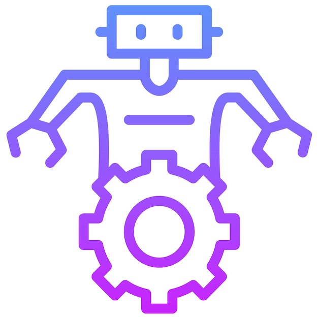 Ilustración de icono vectorial de ingeniería del conjunto de iconos de robótica