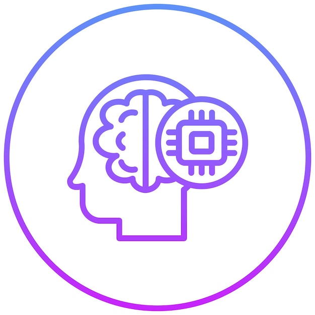 Vector ilustración del icono vectorial de ingeniería neuronal del conjunto de iconos de análisis de datos