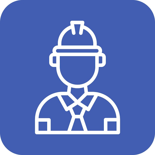 Ilustración del icono vectorial del ingeniero del conjunto de iconos de la industria de la gasolina