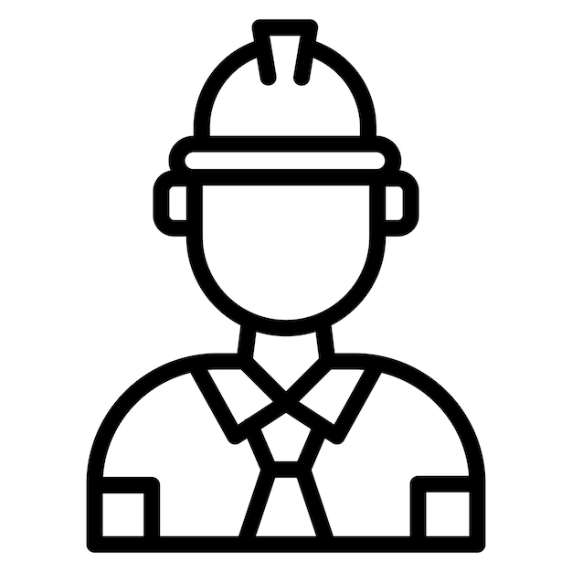 Ilustración del icono vectorial del ingeniero del conjunto de iconos de la industria de la gasolina