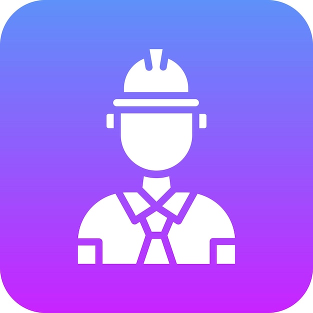 Ilustración del icono vectorial del ingeniero del conjunto de iconos de la industria de la gasolina