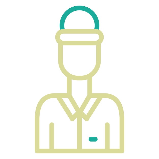 Ilustración del icono vectorial del ingeniero masculino del conjunto de iconos de ingeniería