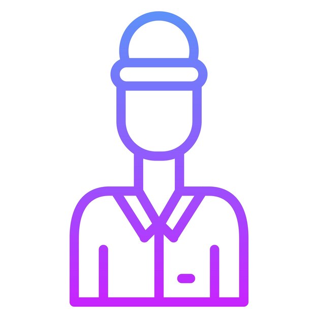 Ilustración del icono vectorial del ingeniero masculino del conjunto de iconos de ingeniería