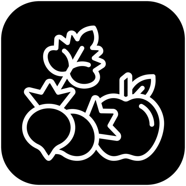 Ilustración del icono vectorial de ingredientes frescos del conjunto de iconos de Street Food