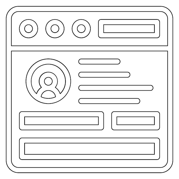 Ilustración del icono vectorial de inicio de sesión del navegador del conjunto de iconos de codificación y desarrollo