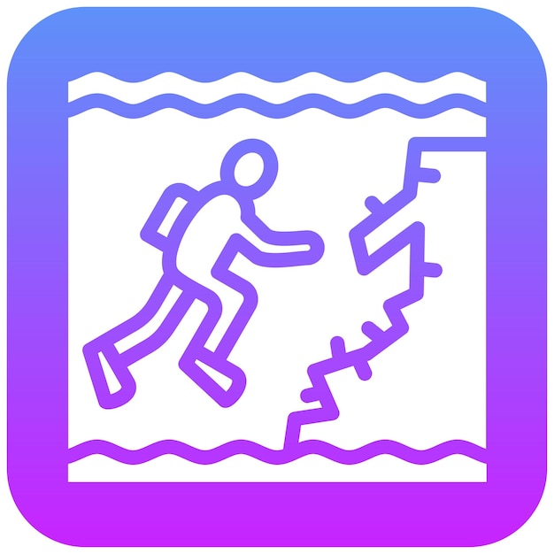 Ilustración de icono vectorial de inmersión en la pared del conjunto de iconos de vacaciones y turismo