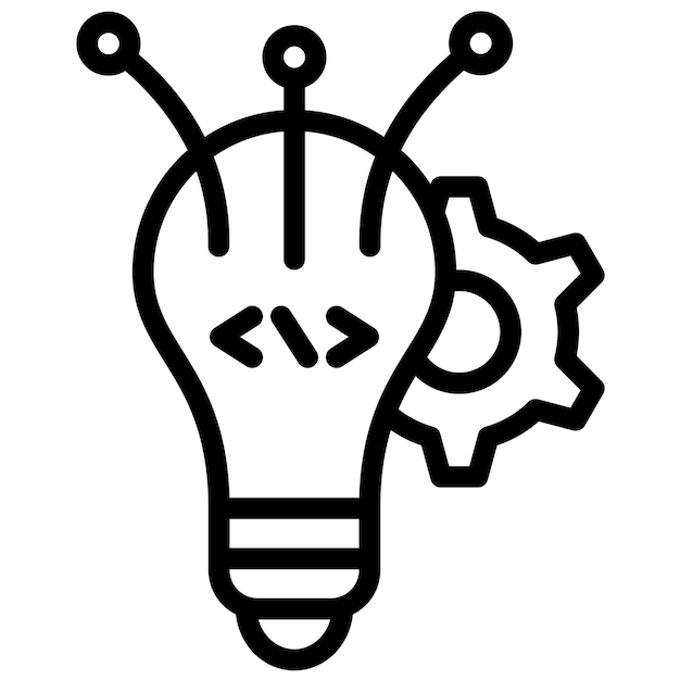 Ilustración del icono vectorial de innovación del conjunto de iconos No Code