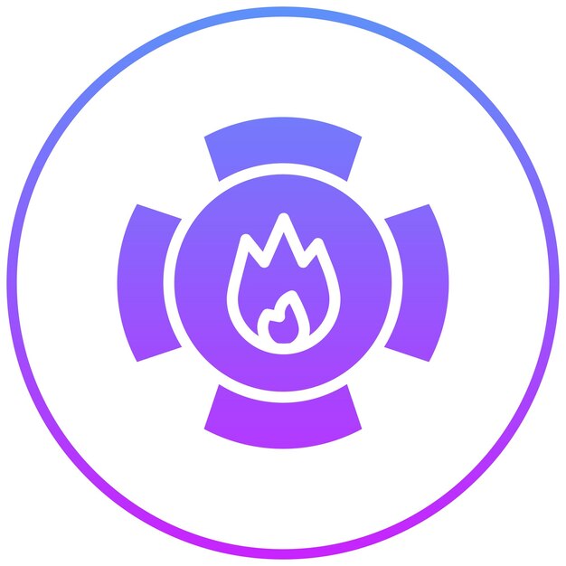 Ilustración del icono vectorial de la insignia de bomberos del conjunto de iconos de bomberos