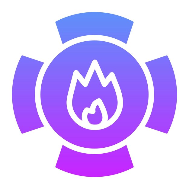 Ilustración del icono vectorial de la insignia de bomberos del conjunto de iconos de bomberos
