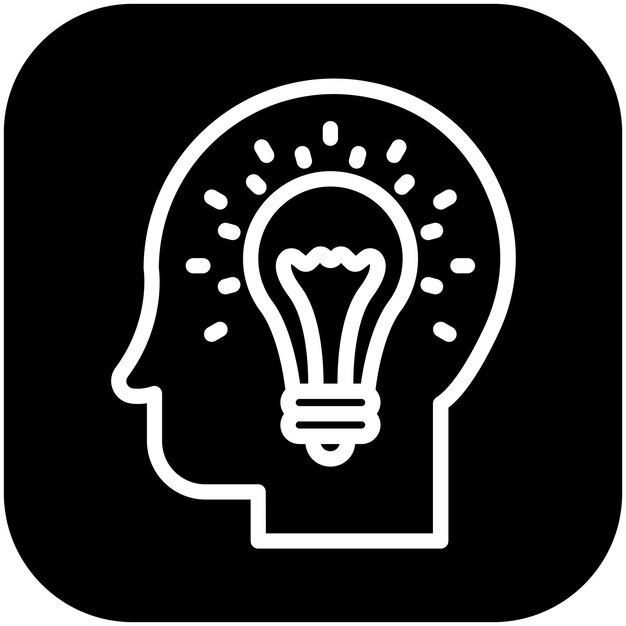 Ilustración del icono vectorial de inspiración del conjunto de iconos de logros
