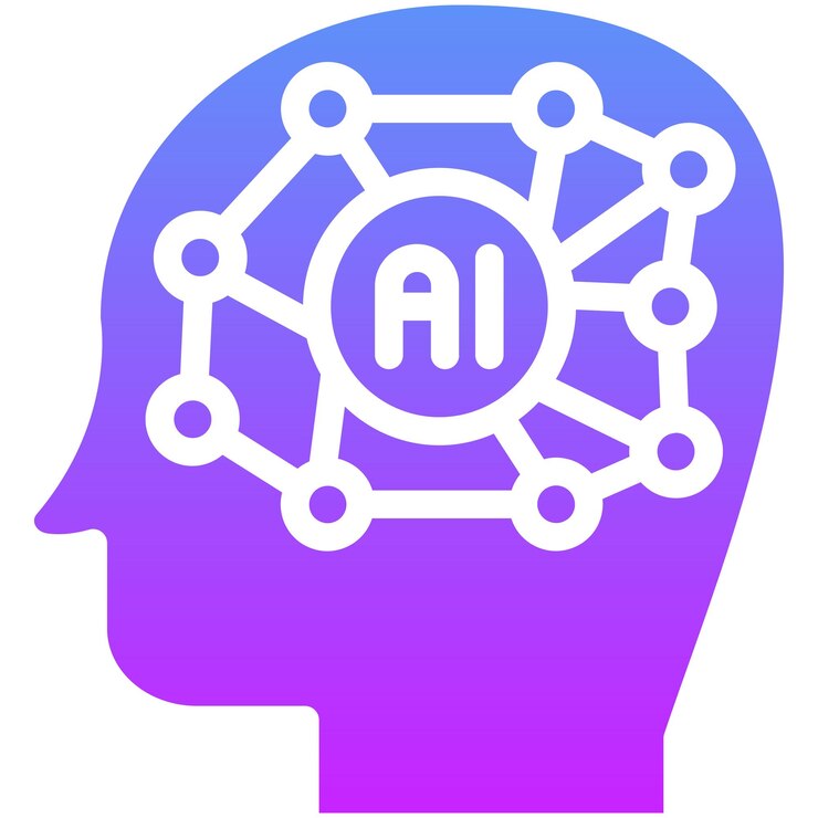 Vector ilustración del icono vectorial de inteligencia artificial del conjunto de iconos de robótica