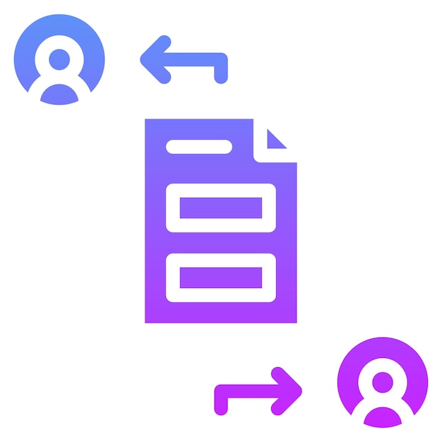 Ilustración del icono vectorial de intercambio de archivos del conjunto de iconos de codificación y desarrollo