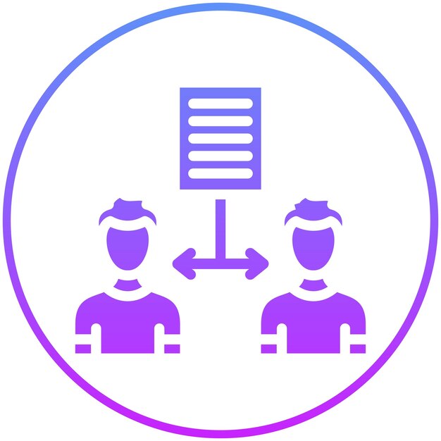 Ilustración del icono vectorial de intercambio de información del conjunto de iconos de planificación de vacaciones