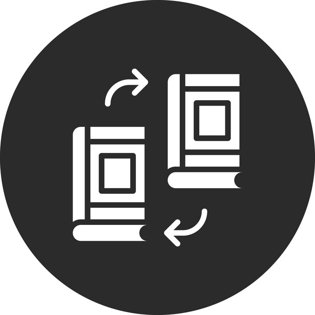 Ilustración del icono vectorial de intercambio de libros del conjunto de iconos de la biblioteca