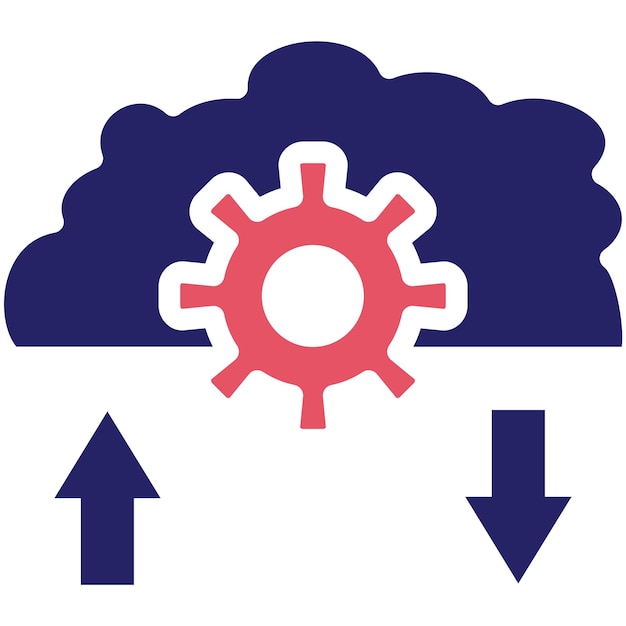 Ilustración del icono vectorial de la interfaz de nube del conjunto de iconos de Cloud Computing