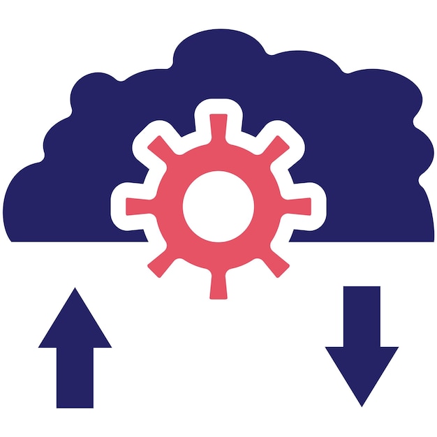 Vector ilustración del icono vectorial de la interfaz de nube del conjunto de iconos de cloud computing