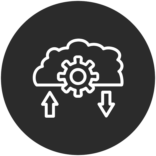 Ilustración del icono vectorial de la interfaz de nube del conjunto de iconos de Cloud Computing