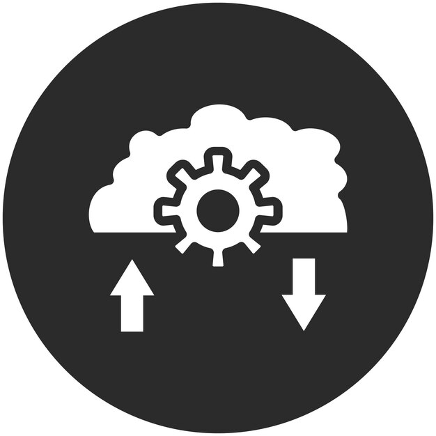 Ilustración del icono vectorial de la interfaz de nube del conjunto de iconos de Cloud Computing