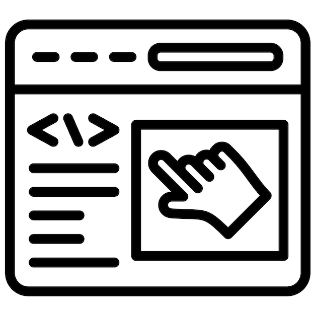 Ilustración del icono vectorial de la interfaz de usuario del conjunto de iconos No Code