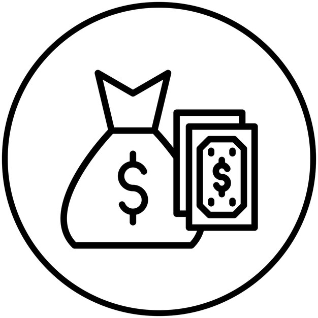 Ilustración del icono vectorial de inversión del conjunto de iconos de la economía empresarial
