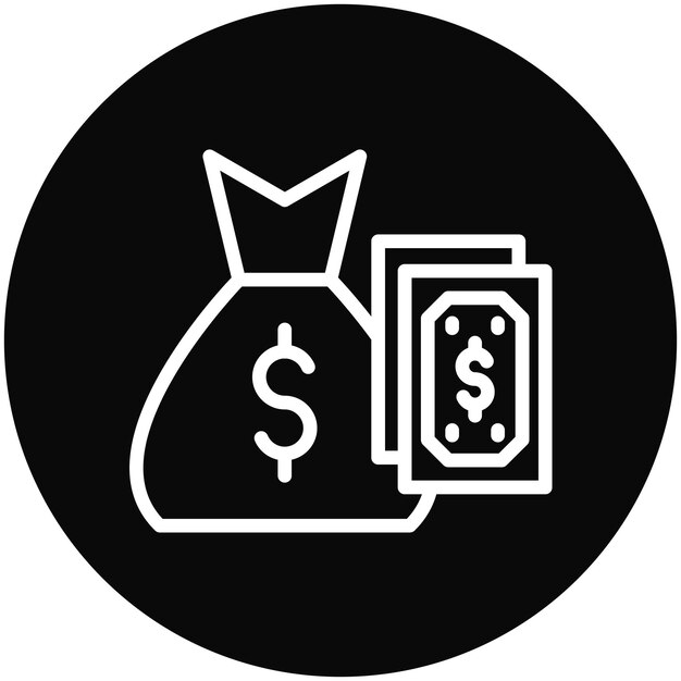 Ilustración del icono vectorial de inversión del conjunto de iconos de la economía empresarial