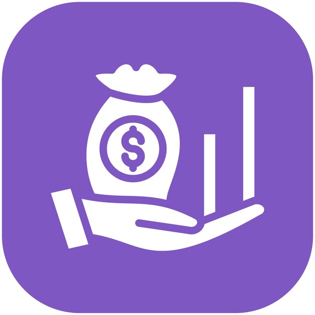 Ilustración del icono vectorial de inversión de negocios del conjunto de iconos de negocios y oficinas