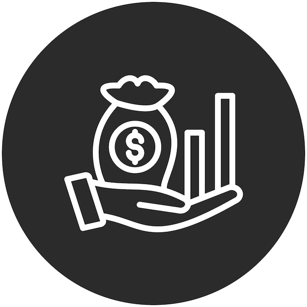 Ilustración del icono vectorial de inversión de negocios del conjunto de iconos de negocios y oficinas
