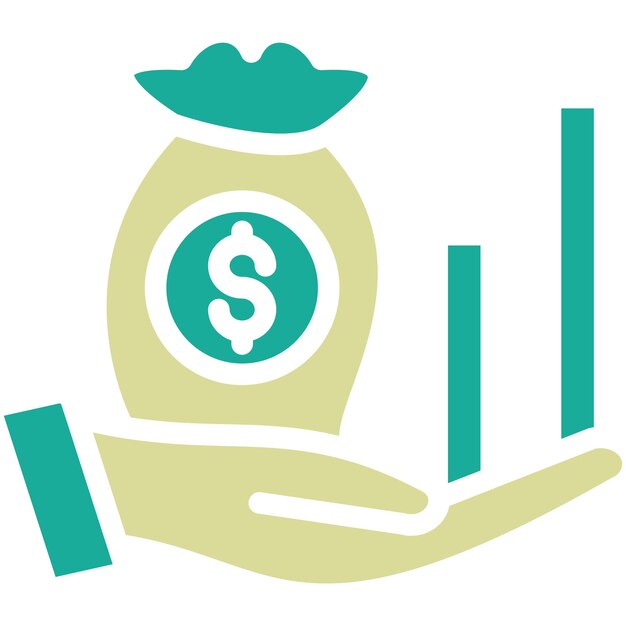 Ilustración del icono vectorial de inversión de negocios del conjunto de iconos de negocios y oficinas