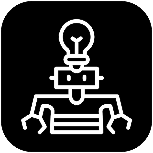 Ilustración del icono vectorial de IQ del conjunto de iconos de robótica