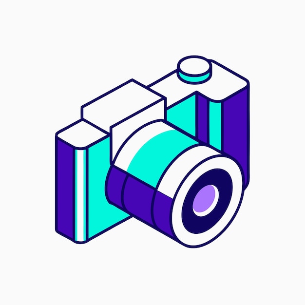 Ilustración del icono vectorial isométrico de la cámara digital 10
