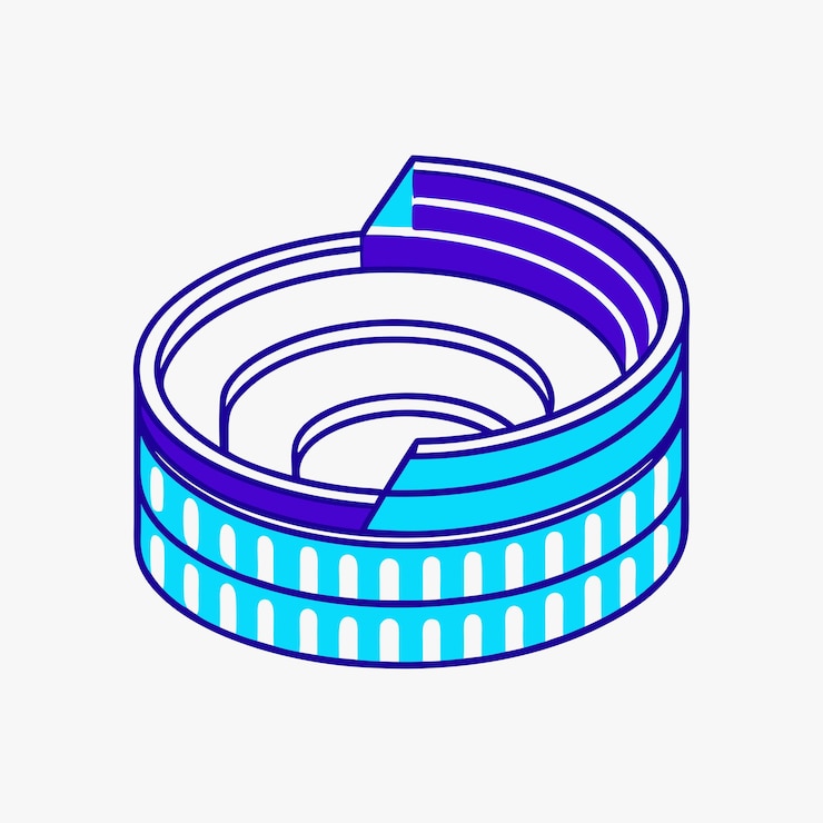 Vector ilustración del icono vectorial isométrico del coliseo 9