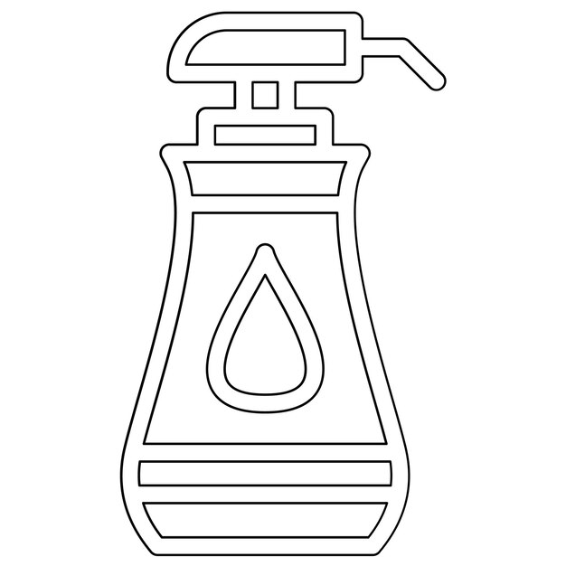 Ilustración del icono vectorial de jabón líquido del conjunto de iconos de limpieza de la casa