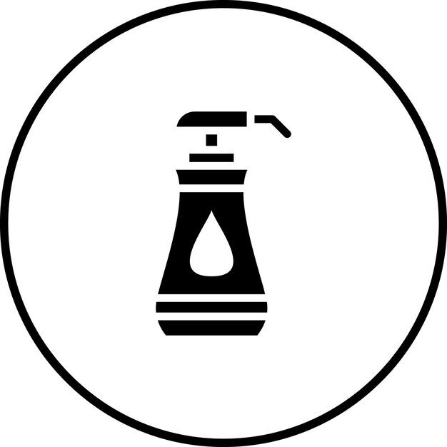 Ilustración del icono vectorial de jabón líquido del conjunto de iconos de limpieza de la casa