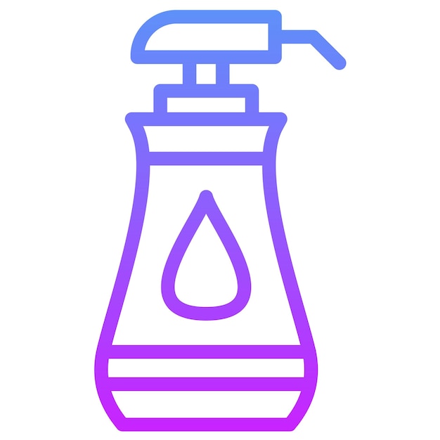 Ilustración del icono vectorial de jabón líquido del conjunto de iconos de limpieza de la casa