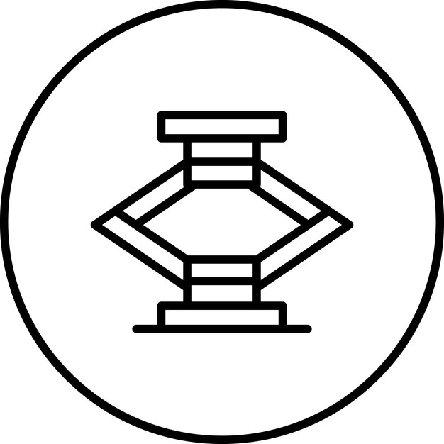 Ilustración del icono vectorial de Jack del conjunto de iconos de reparación de automóviles