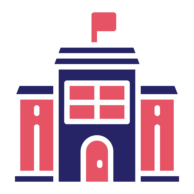 Ilustración del icono vectorial del jardín de infantes